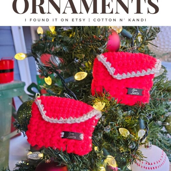 Lot of 8 Crochet Gift Card Ornaments- From Santa - Picture 11 of 15